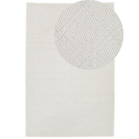 Tapis blanc en laine 140x200 ELLEK