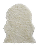 Tapis blanc imitation peau de mouton 110 x 140 cm