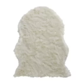 Tapis blanc imitation peau de mouton 110 x 140 cm
