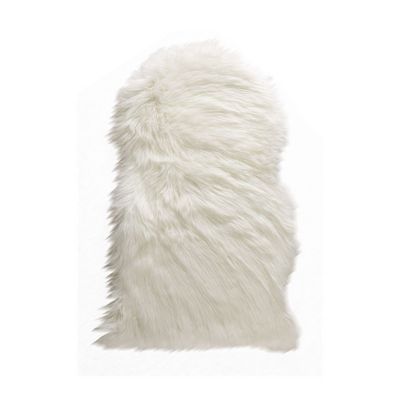 Tapis blanc imitation peau de mouton 60 x 90 cm