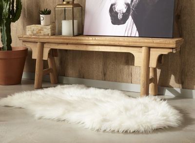 Tapis blanc imitation peau de mouton 60 x 90 cm
