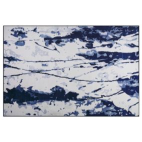 Tapis bleu et blanc 160 x 230 cm IZMIT