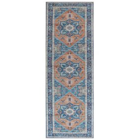 Tapis bleu et orange 70 x 200 cm RITAPURAM