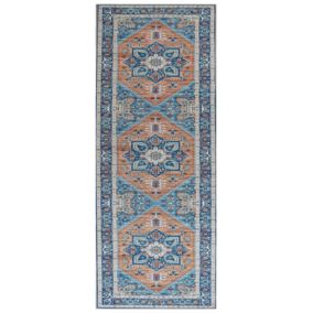 Tapis bleu et orange 80 x 200 cm RITAPURAM