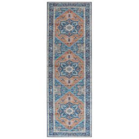 Tapis bleu et orange 80 x 240 cm RITAPURAM