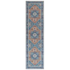 Tapis bleu et orange 80 x 300 cm RITAPURAM