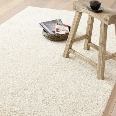 Tapis broussailleux Manzo GoodHome blanc cassé L.170 x L.120 cm