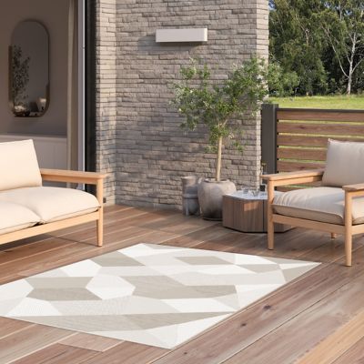 Tapis Burbridge GoodHome beige L.230 x L.160 cm