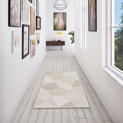 Tapis Burbridge GoodHome beige L.90 x l.60 cm