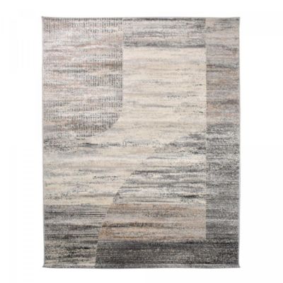 tapis bureau 150x220 tissé gris et beige rectangle motif géométrique EFAL-C