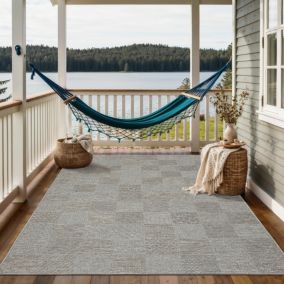 Tapis Calgary intérieur extérieur, Gris Beige, 120 x 160 cm