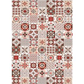 Tapis Carreaux Piment, Dimension: 90x130