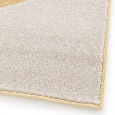 tapis chambre 120x170 tissé beige et jaune rectangle motif géométrique CONTUNI