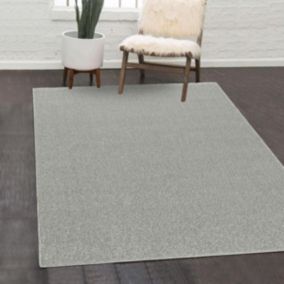 tapis chambre 120x170 tissé crème rectangle motif uni SOULA