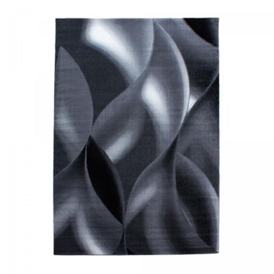 tapis chambre 160x230 tissé gris et noir rectangle motif géométrique SUPUR