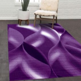 tapis chambre 160x230 tissé violet clair et violet foncé motif géométrique