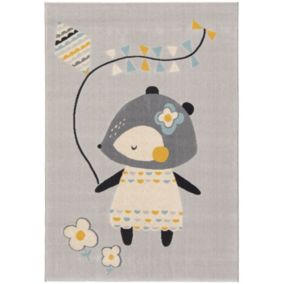 Tapis chambre d'enfant - Lily Fox - Gris - 120 x 170 cm