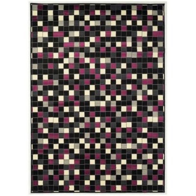 Tapis Chambre tissé motif géométrique LYN1 PIXELY, fuchsia