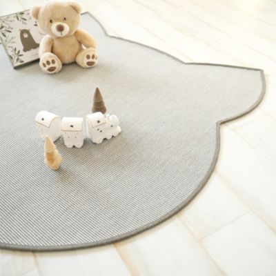 Tapis chat design - Miaou chic - Blanc craie - 120 x 120 cm
