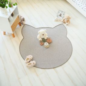 Tapis chat design - Miaou chic - Blanc craie - 250 x 250 cm