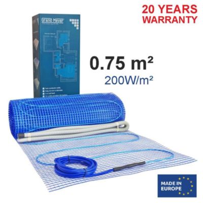Tapis chauffant 0,75 m², 200 W/m², 150 W, Grand Meyer