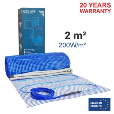 Tapis chauffant 2 m², 200 W/m², 400 W, Grand Meyer