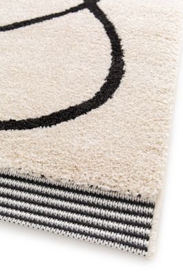 Tapis Chios Lines GoodHome noir et blanc L.230 x L.160 cm