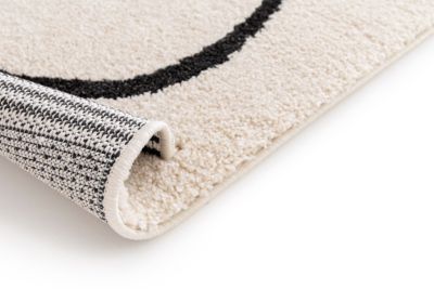 Tapis Chios Lines GoodHome noir et blanc L.230 x L.160 cm