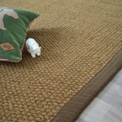 Tapis Coco - Delhi panama - Ganse coton marron - 140 x 200 cm