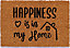 Tapis coco imprimé home happiness L.60 x l.40cm
