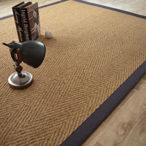 Tapis Coco - Paravan chevron - Ganse coton anthracite - 200 x 200 cm