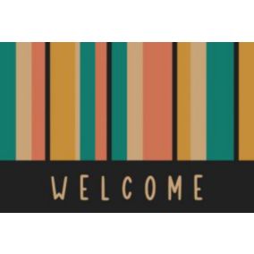 Tapis Coco welcome rayures multi-couleur L.60 x l.40cm