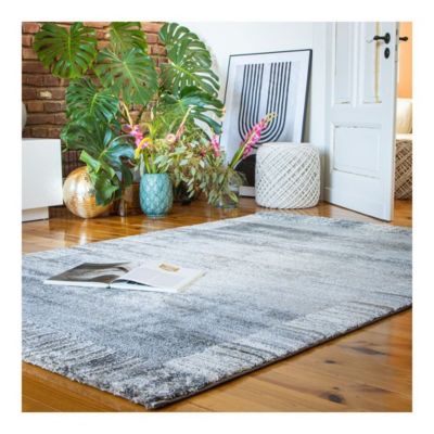 Tapis contemporain courtes mèches rectangle Minos 230x160 CM - Gris