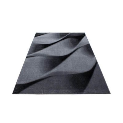 Tapis contemporain effet courbe Noghar 170x120 CM - Noir