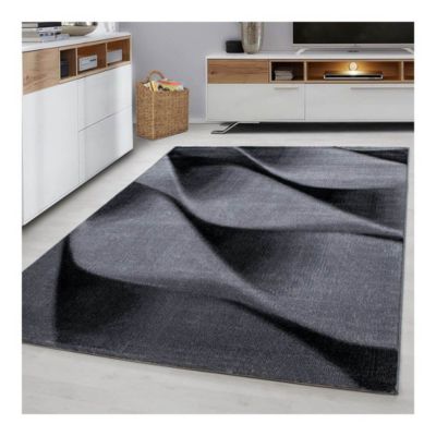 Tapis contemporain effet courbe Noghar 170x120 CM - Noir