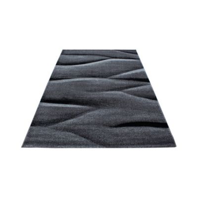 Tapis contemporain effet vague rectangle Rabisco 170x120 CM - Noir