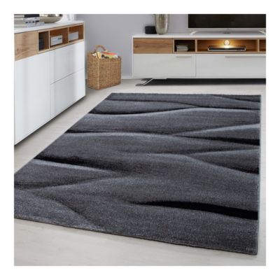 Tapis contemporain effet vague rectangle Rabisco 170x120 CM - Noir