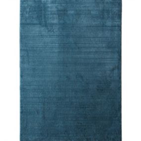 Tapis contemporain en polyester bleu 160x240