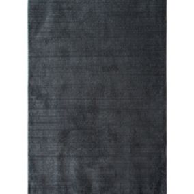 Tapis contemporain en polyester gris foncé 120x166