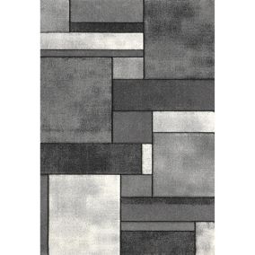 Tapis contemporain en polypropylène Orane 170x120 CM - Gris