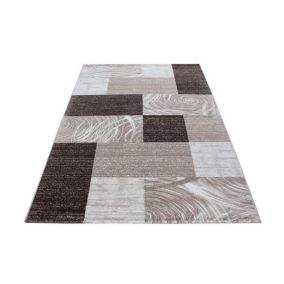 Tapis contemporain en polypropylène rectangle Ustril 150x80 CM - Marron