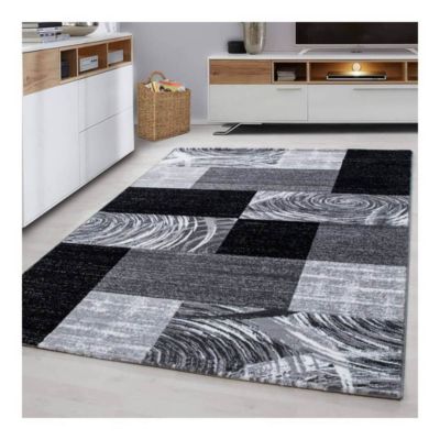 Tapis contemporain en polypropylène rectangle Ustril 170x120 CM - Noir