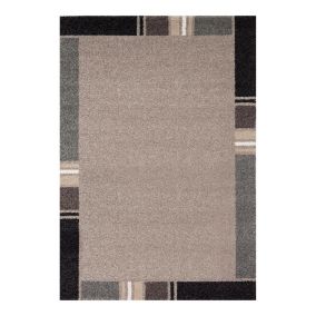 Tapis contemporain en polypropylène Wood 250x80 CM - Beige