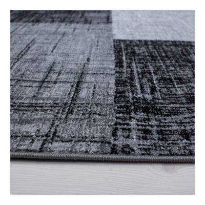 Tapis contemporain pour salon noir Rozza 150x80 CM - Noir