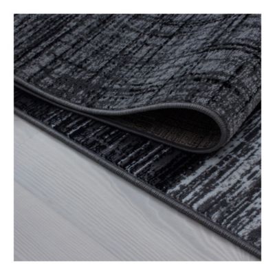 Tapis contemporain pour salon noir Rozza 150x80 CM - Noir
