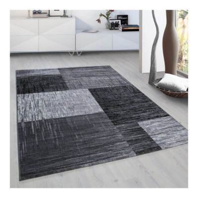 Tapis contemporain pour salon noir Rozza 170x120 CM - Noir