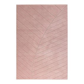 Tapis contemporain rectangle à courtes mèches Newcastle 190x133 CM - Rose