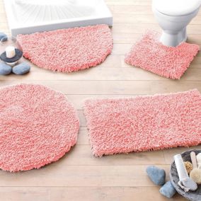 Tapis contour wc COTON CONFORT 50x50 rose nude en coton