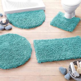 Tapis contour wc COTON CONFORT 50x50 vert céladon en coton