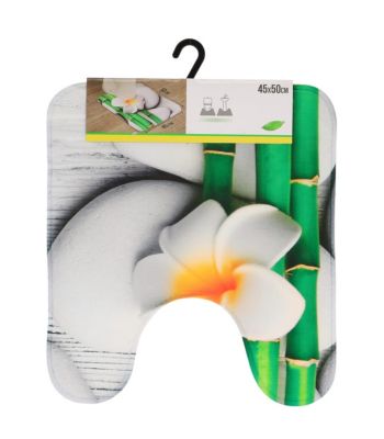 Tapis contour WC en microfibre 45 x 50 cm déco Honolulu